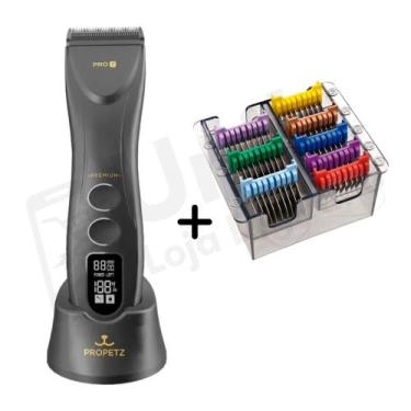 Imagem de Máquina de Tosa Pro7 Propetz e Kit Adaptadores Aço Inox Pet Original, 