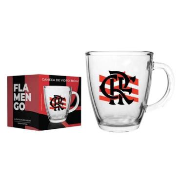 Imagem de Caneca De Vidro Cônica Times 380ml Café Chá Resistente Flamengo São Pa
