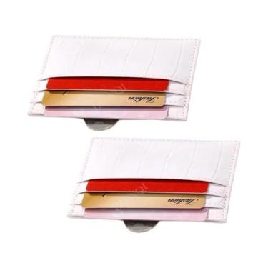 Imagem de Carteira Feminina Slim Minimalista Com Padrão De Crocodilo, Porta-cart