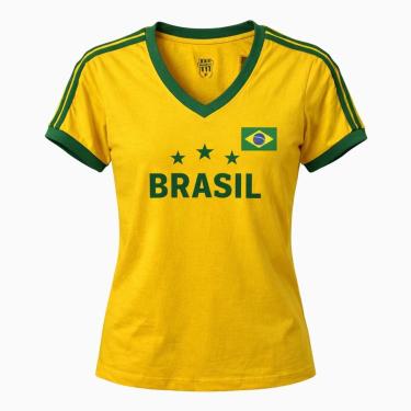 Imagem de Camisa Brasil Retrô Símbolo Algodão - Feminino-Feminino
