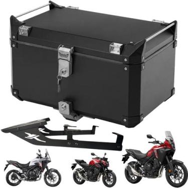 Imagem de Baú Bauleto 55 L Alumínio Preto + Suporte Nx500 Cb500x Bráz - Bráz Ace
