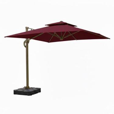 Imagem de Ombrelone Guarda Sol Premium Aluminio Vinho 3x3m C/ Base de 120L - Ope
