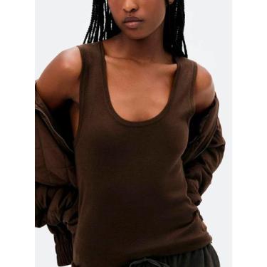 Imagem de Regata Slim Hering K5AG Feminina Decote U Tricô Viscose T. P/XG, P, 7p