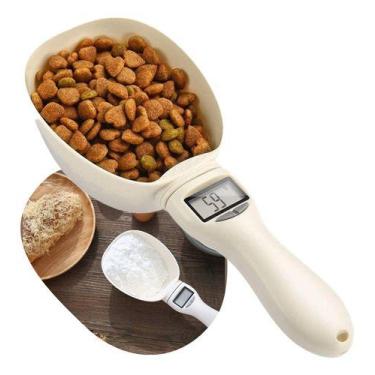 Imagem de Colher Medidora Precisão Digital Pet Alimentos Café Ração Cor Bege - h