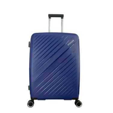 Imagem de Mala de Viagem de Bordo de Pequena SWISSLAND Juno Azul Ziper Expansor 