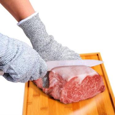 Imagem de PAr de Luvas Proteção Anti corte Facas Segurança Culinária Fibra Vidro
