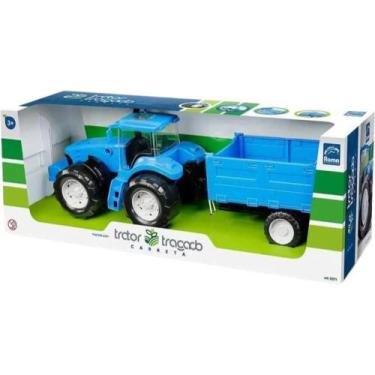 Imagem de Trator Roda Livre Traçado Azul - Roma Brinquedos - ROMA BRINQUUEDOS