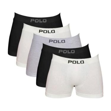Imagem de Kit 5 Cuecas Boxer PoloStar Algodão Sem Costura Sortido, P, Sortido