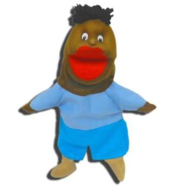 Imagem de Fantoche pequeno 3d em tecido: menino negro - luqueta - 96, U