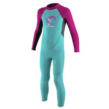 Imagem de Roupa de mergulho O'Neill Toddler Reactor-2 2 mm zíper traseiro completo, azul-água/grafite/baga, 3