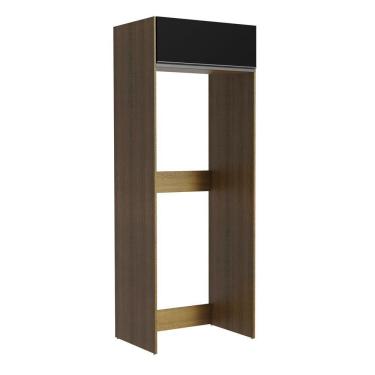 Imagem de Porta Geladeira Madesa Glamy 1 Porta Basculante - Rustic/Preto
