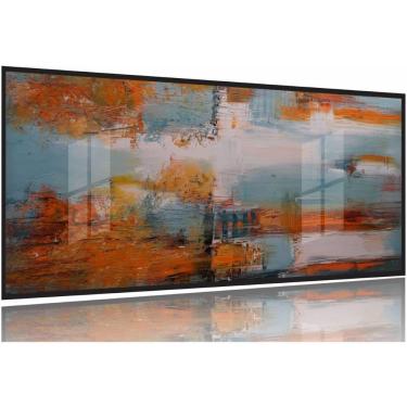 Imagem de Quadro Decorativo Abstrato Marron 130x60 Moldura Preta 2x2