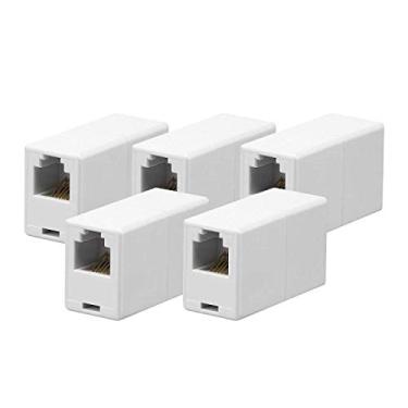 Imagem de Conector de cabo família iMBAPrice RJ11/RJ12, White - RJ12 Inline Coupler, 5-Pack