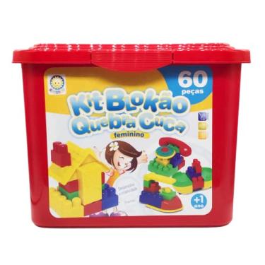 Imagem de Blocos de Montar 60 Peças Blokão Quebra Cuca Meninas Infantil