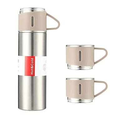 Imagem de Wemay Garrafa de água com isolamento a vácuo de aço inoxidável de dupla camada caneca garrafa térmica 12h mantém quente e frio à prova de vazamento adequado para viagens ao ar livre de escritório em c