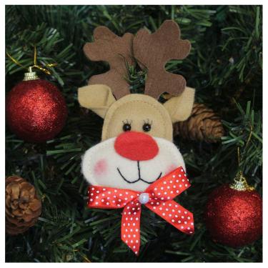 Imagem de Enfeite Pendente Para Árvore De Natal Rena 13cm 18 Unidades