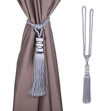 Imagem de 2 pçs gancho de cortina única bola pendurada borlas cortinas fivela sling amarração tiebacks casa quarto sala de estar decoração de cortina, 1