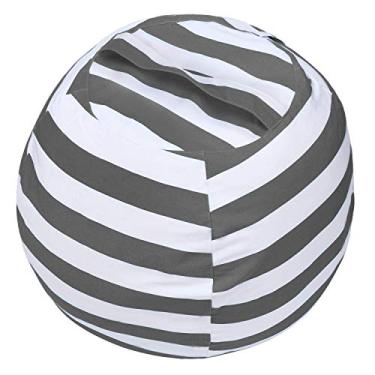 Imagem de Miaowater Capa para cadeira, saco de feijão de algodão com zíper para organizar quarto de crianças e adultos, cinza 61 cm