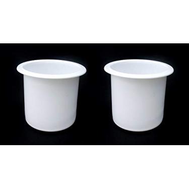 Imagem de Porta-copos de plástico branco para assentos de sofá de carro de barco e cadeiras de móveis, mesas de bar RV, inserções de caminhão de carro, mesa de pôquer 2 7/8, White