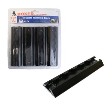 Imagem de Boxer de alumínio L-Track Ultimate Wide Tracks, pacote com 4, trilhos de 15,24 cm x 4,44 cm, resistência à ruptura, preto