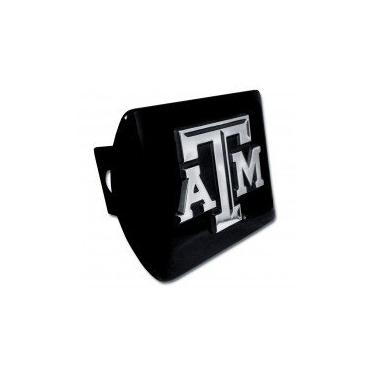 Imagem de Texas A&M University Aggies "Black with Chrome "ATM" Emblem" NCAA College Sports Metal Trailer Hitch Cover Fit 2 polegadas Auto Car Truck Receiver