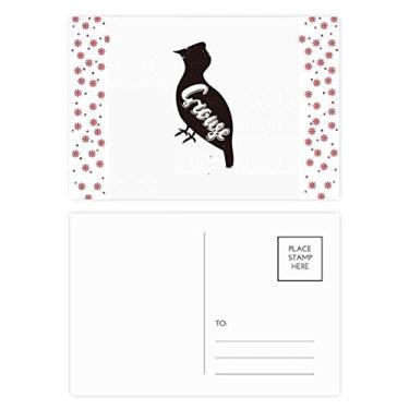 Imagem de Grouse Cartão postal de aniversário de flor de Natal preto e branco animal para celebração de bênção