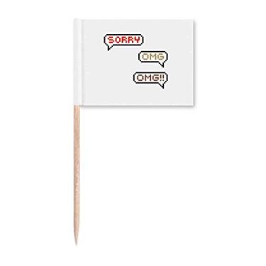 Imagem de Conversation Surprise Resply Chat Bandeiras de palito de dente Marcador Topper Decoração de festa