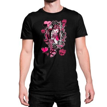 Imagem de Camiseta T-Shirt Monster High Draculaura Flores Corações