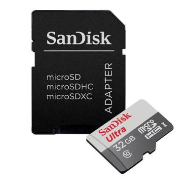 Imagem de Memory Card 32Gb Micro Sd Ultra C/Adapt 80Mb/S Classe 10 Sdsquns-032G-