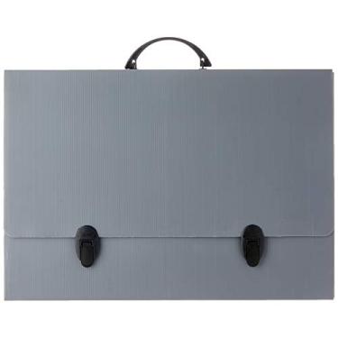 Imagem de Maleta Novaonda Com Alca A-3 Cinza C/Fecho 3, 5cm - 01 Unidade Polibras, Cinza