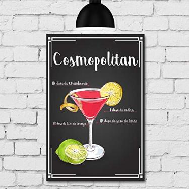 Imagem de Placa Decorativa MDF Receitas de Drink Cosmopolitan