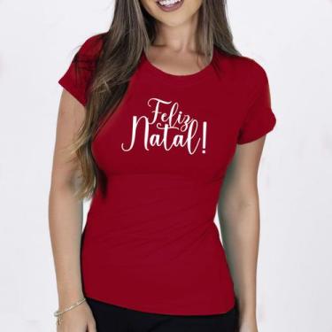 Imagem de Camiseta Camisa Baby Look T-Shirt Feminina Para Natal Natalina Tema Na