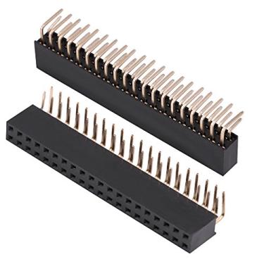 Imagem de Bewinner 3 pçs 2 x 20 pinos 2,54 mm Pitch fêmea Pin Header – Desempenho de transmissão de corrente e sinal elétrico estável – Cabeçalhos de pino de ângulo reto para placa Raspberry Pi/PCB
