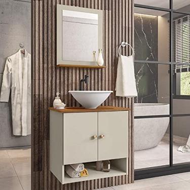 Imagem de Gabinete Banheiro Deli Lume Bco Torneira Valv Click Black Off White/nature