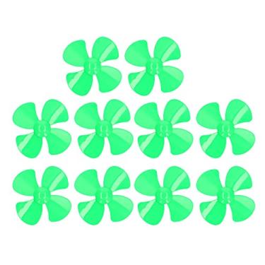 Imagem de 10 peças 100mm 4 lâminas hélice de plástico acessórios rotativos com furo de 2mm para DIY modelo de carro de barco de brinquedo(verde)