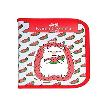 Imagem de Estojo de Nylon com Kit Escolar, Faber-Castell, Porco Espinho,18.2220VM,Multicor, Vermelho