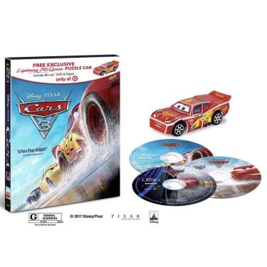 Imagem de Cars 3 bluray dvd digital target exclusive lightning McQueen puzzle car exclusive [Unknown Binding]