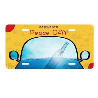 Imagem de DIYthinker Garrafa de vidro do oceano ciência natureza placa placa etiqueta decoração carro dia da paz