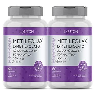 Imagem de 2x Metilfolax Metilfolato De Calcio 360mcg 60 Caps Lauton