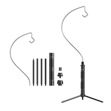 Imagem de Chusui Suporte de luz de liga de alumínio leve destacável suporte de lâmpada ao ar livre portátil fácil de construir suporte de lâmpada com tripé suporte de lâmpada multifuncional para câmera acessóri