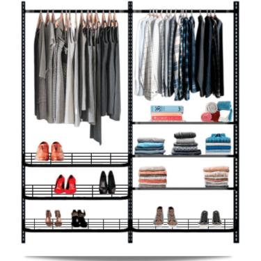 Imagem de Guarda roupa closet aramado aberto armário modulado roupeiro 1,90 PT