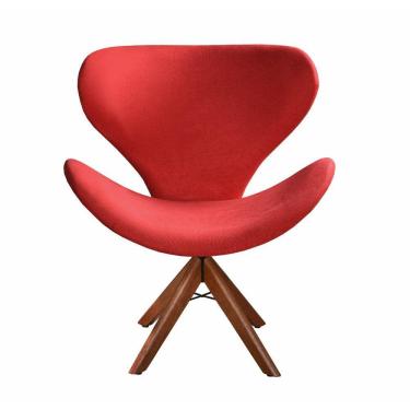 Imagem de Poltrona Decorativa Isis Swan Cadeira Giratória Pé Madeira