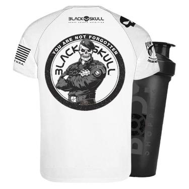 Imagem de Camiseta Dry Fit Bope Branco G + Shaker - Black Skull