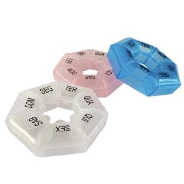 Imagem de Porta Comprimidos Semanal Quinzenal e Mensal Manha Tarde Noite Organizador Caixa Medicamento Remédio (7 Compartimentos)