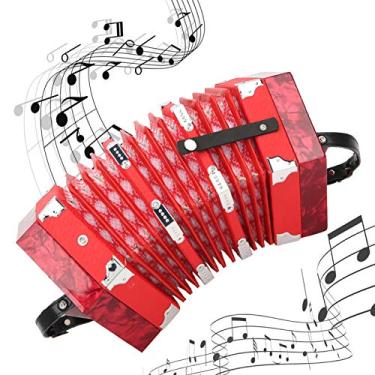 Imagem de Acordeão Concertina, Acordeão Portátil de 7,1 X 6,7 X 6,7 pol. Com Alça de Mão Ajustável, Instrumento Musical Profissional Com Bolsa de Transporte para Adultos, Iniciantes e