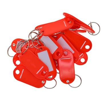 Imagem de Baosity 50 x chaveiros de plástico à prova d'água coloridos para estudos, etiquetas de identificação para agentes imobiliários, senhores e inquilinos - vermelho