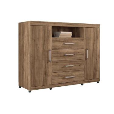 Imagem de Cômoda Solteiro Master c/ 2 Portas 1 Nicho e 4 Gavetas Atacama - Santos Andirá