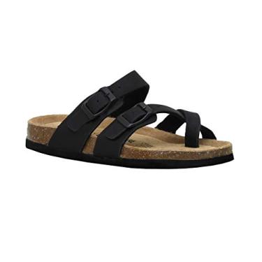 Imagem de CUSHIONAIRE Sandália infantil Luna JR com palmilha de cortiça + conforto, Preto, 11 Big Kid