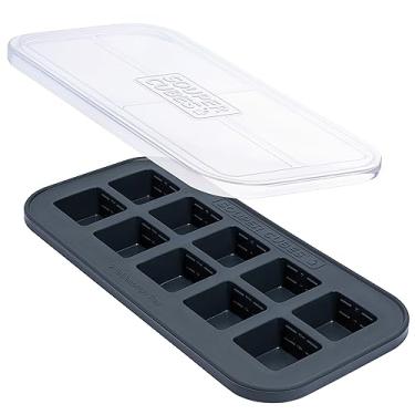 Imagem de Souper Cubes 2 colheres de sopa Moldes de silicone para congelador - perfeitos para armazenar alho, ervas, gengibre, pesto, pasta de tomate, suco de limão, purês e muito mais - Bandeja de silicone