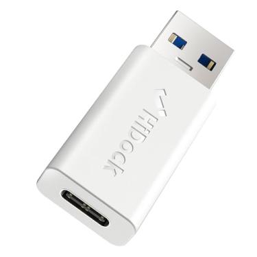 Imagem de HiDock Adaptador USB para USB C, USB 3.2 e 10 Gbps, adaptador USB C fêmea para USB macho compatível com iPhone, Samsung Galaxy, laptop, sincronização de dados supervelocidade e carregamento rápido 3A - branco